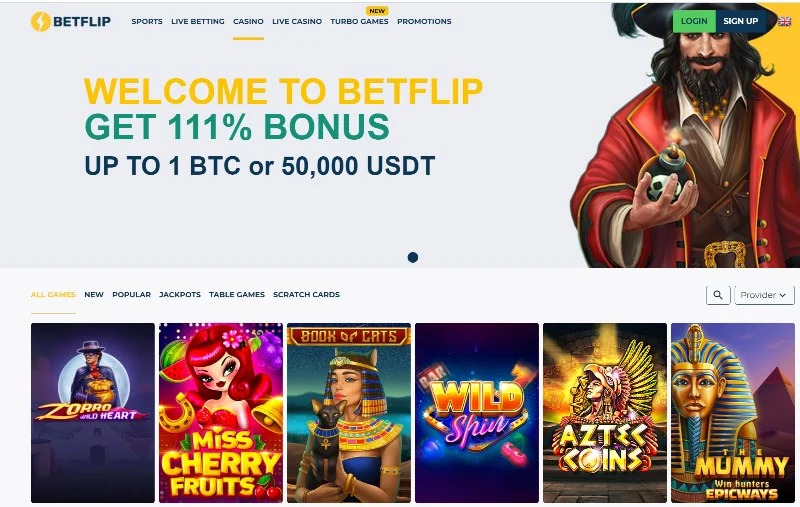 BetFlip คาสิโน ภาพรวม – คาสิโนออนไลน์ที่ได้รับคะแนนสูงสำหรับผู้เล่นในประเทศไทย พร้อมการถอนเงินคริปโตที่รวดเร็วและโบนัสมากมาย